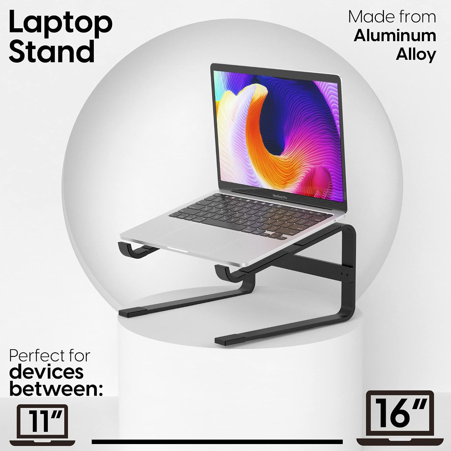 TALK WORKS Ergonomic Laptop Stand for Desk - Universal Compatibility Computer Mo