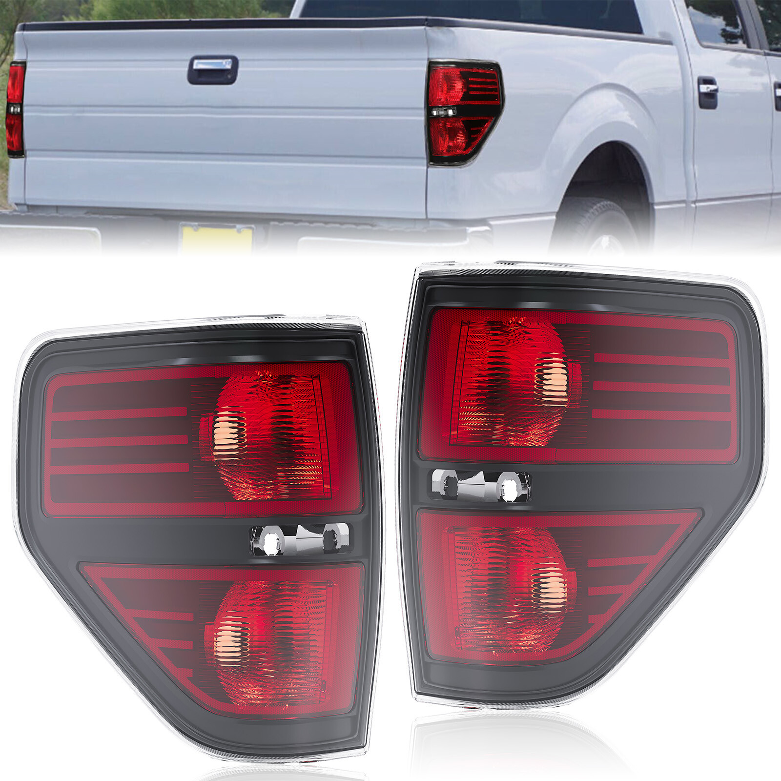 Rear Tail Lights Brake Lamp Left+Right For 2009-2013 2014 Ford F150 F-150 Pickup