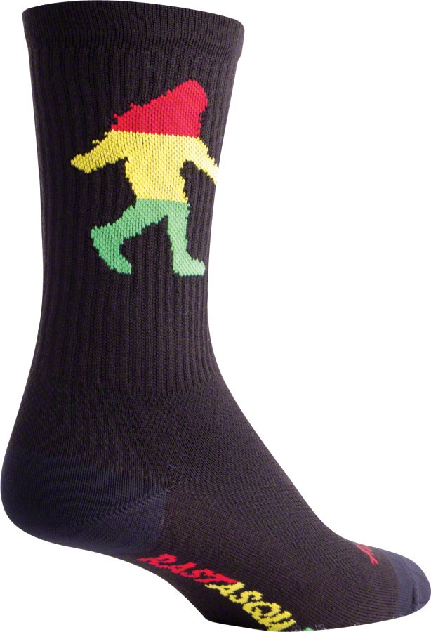 SockGuy Rasta Squatch Crew Socks Large/XL Black