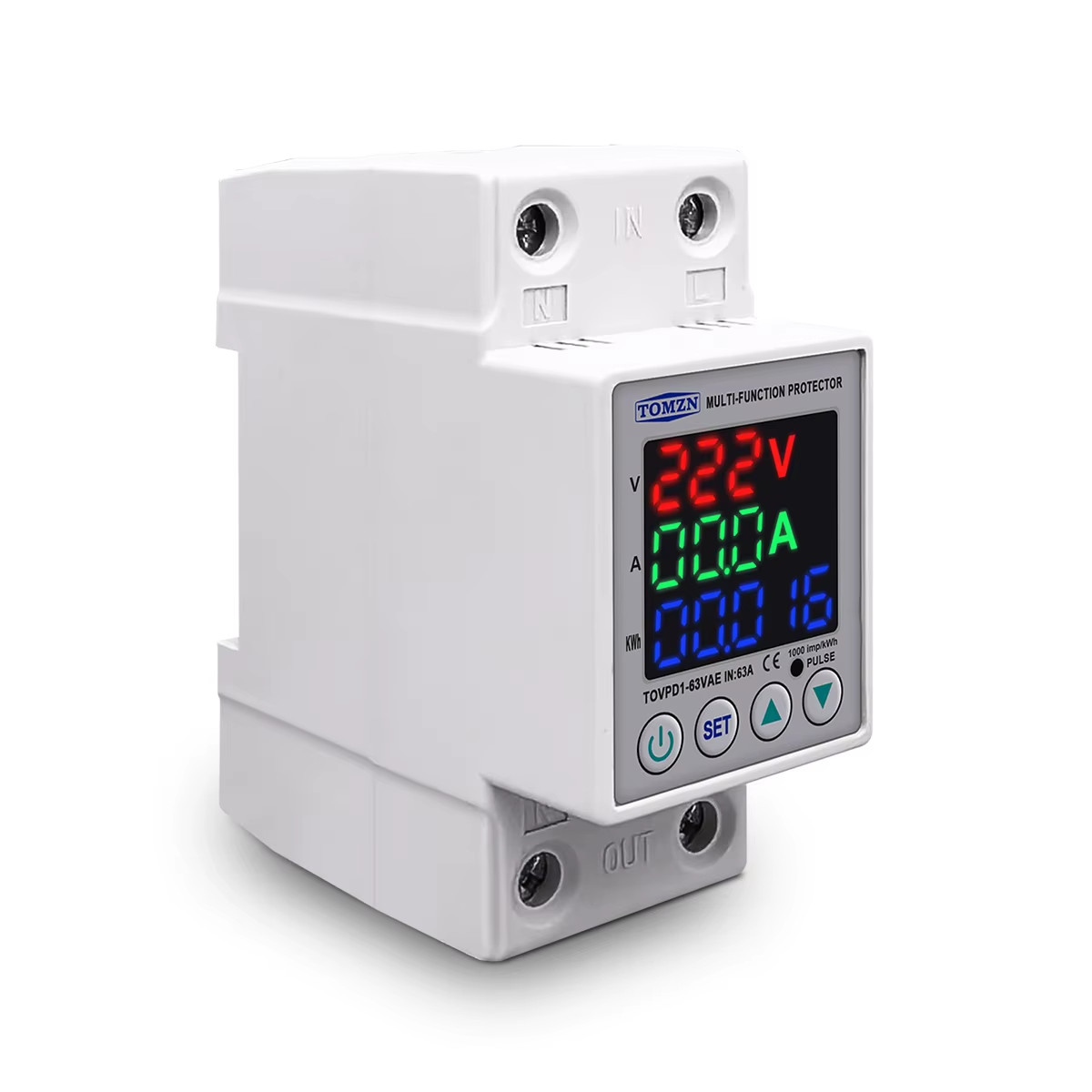 63A 230V Din rail adjustable over under voltage protective device protector rela