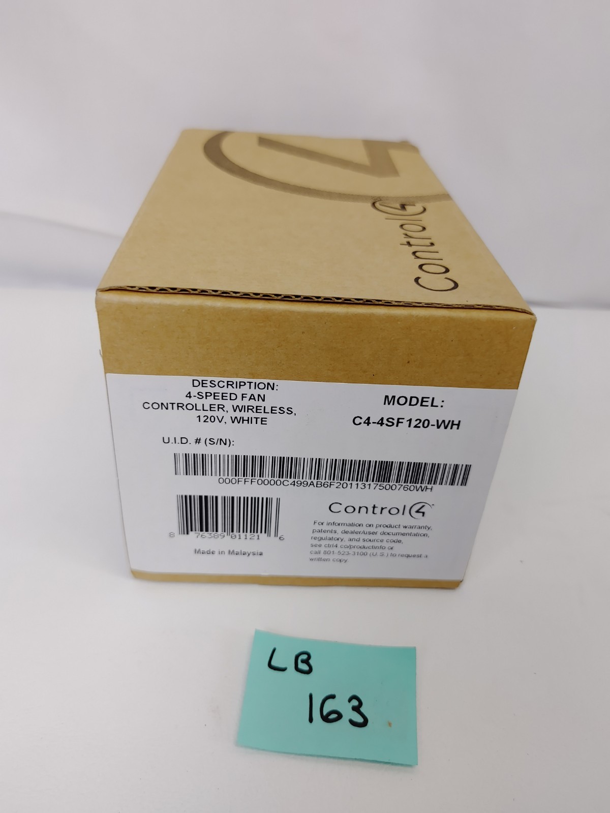 C4-4SF120-WH - Control 4 Wireless Fan Speed Controller, 120V - White NEW