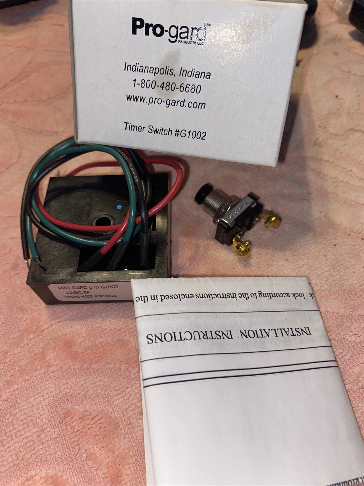 PRO-GARD Model G1002, Gun Lock,  8 sec Timer, NIB with Button Switch