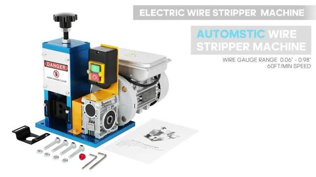 Electric Wire Stripping Machine 0.05" - 1" Copper Cable Stripper 1.5-25mm