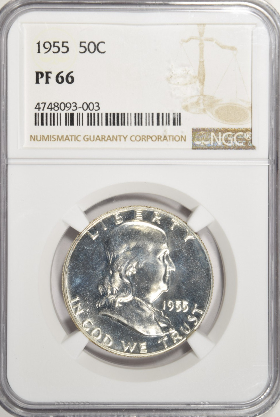 1955 PROOF FRANKLIN HALF DOLLAR ~ NGC PF66 ~ PRICED RIGHT! #003