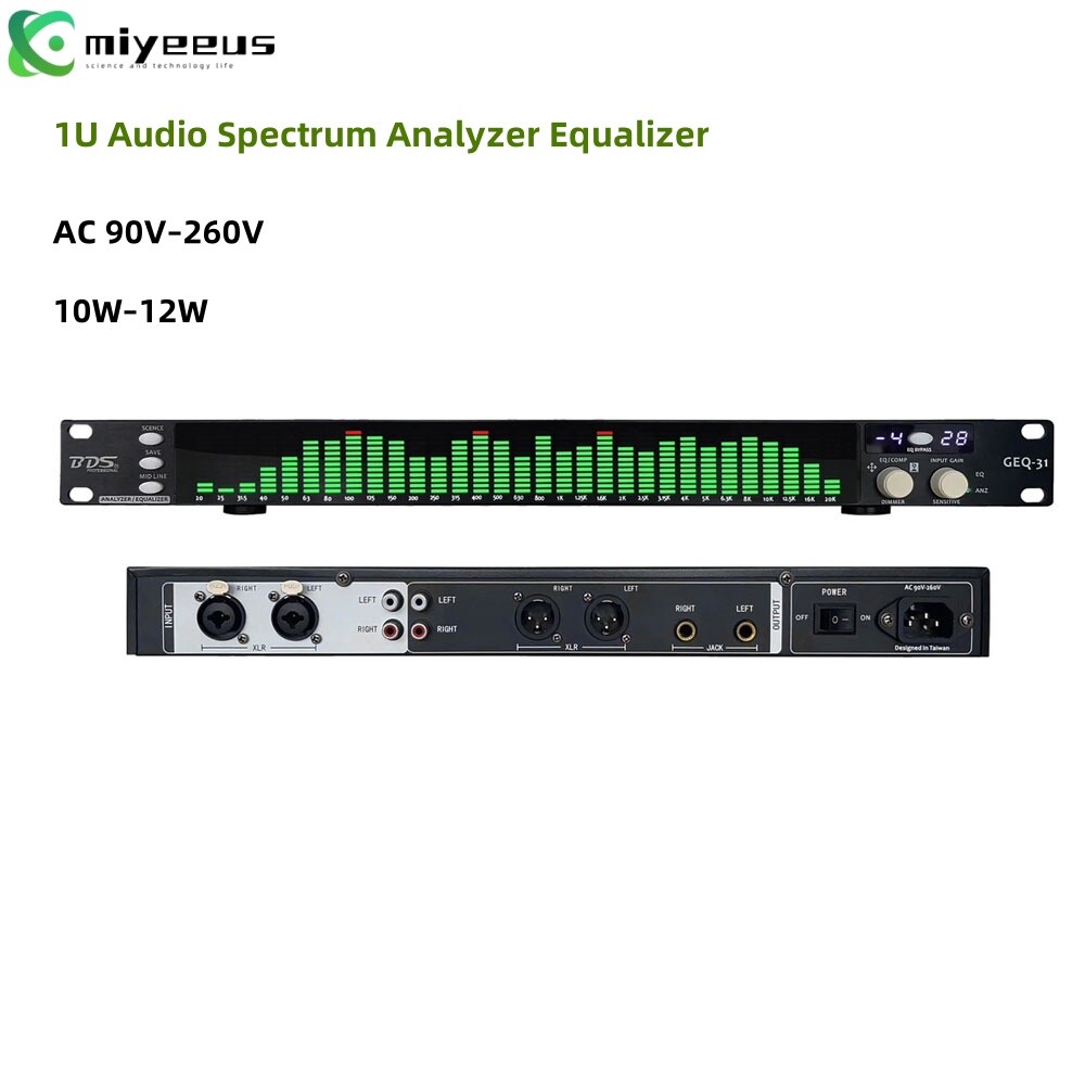 BDS GEQ-31 31-Band 1U Audio Spectrum Analyzer Equalizer Spectrum Display GEQ-31G