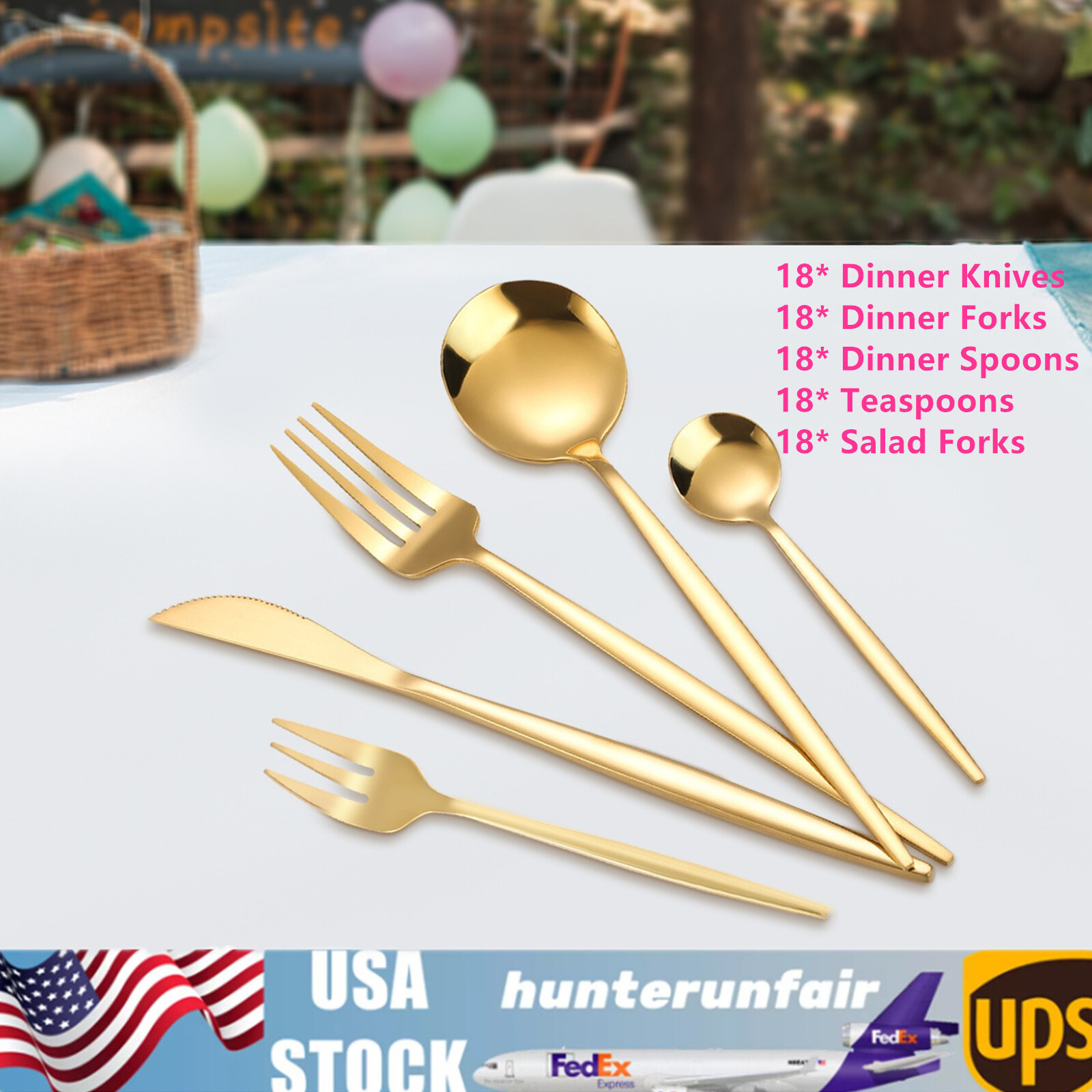90pcs/Set Tableware Stainless Steel Flatware Utensil Kitchen Spoon Fork Cutlery