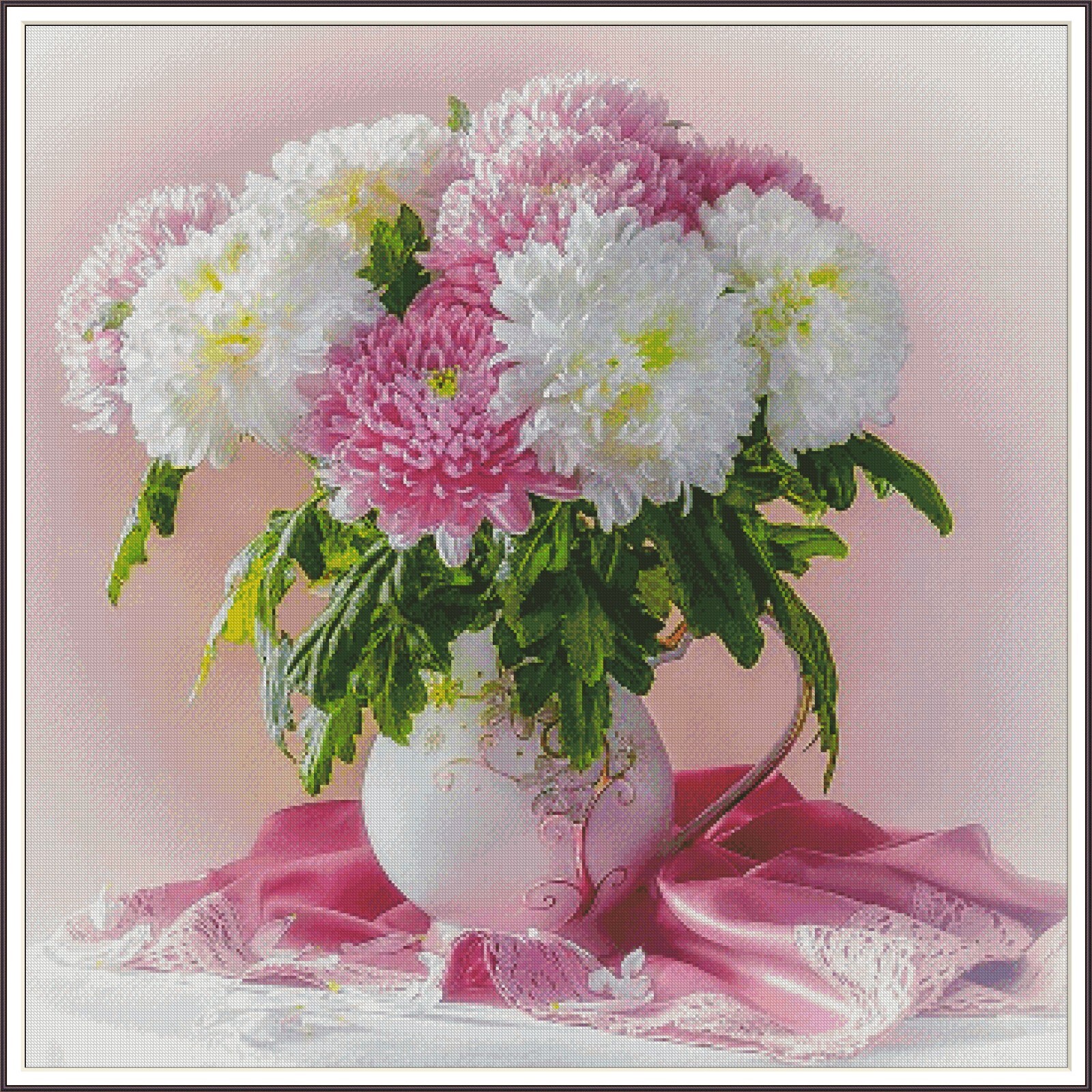 Chrysanthemum 142 Chart Counted Cross Stitch Pattern DMC