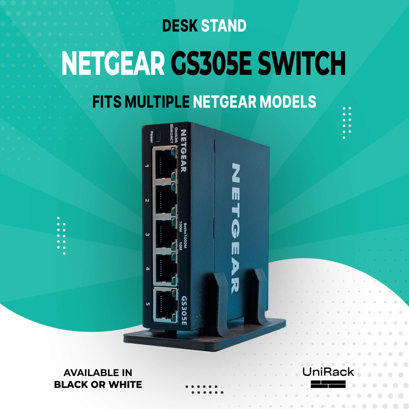 Stand for Netgear GS305E Switch - Fits Multiple Netgear Models