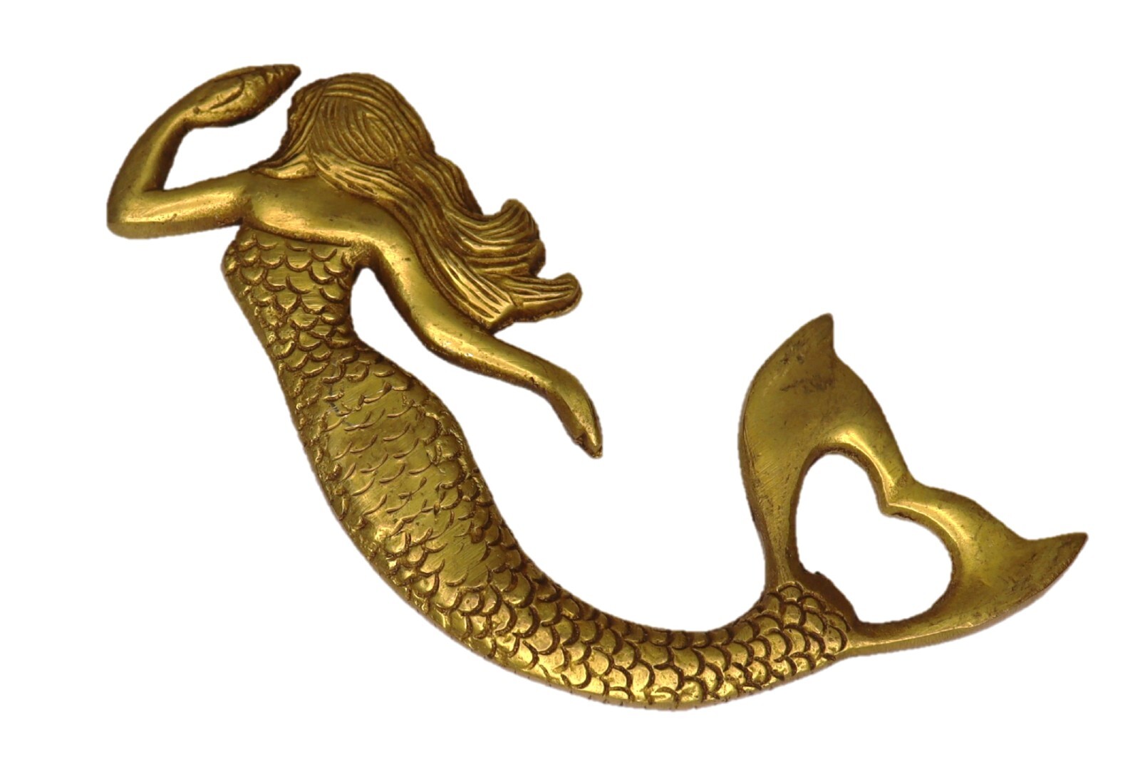 Mermaid Lady Shape Vintage Repro Handmade Solid Brass Handheld Bottle Opener