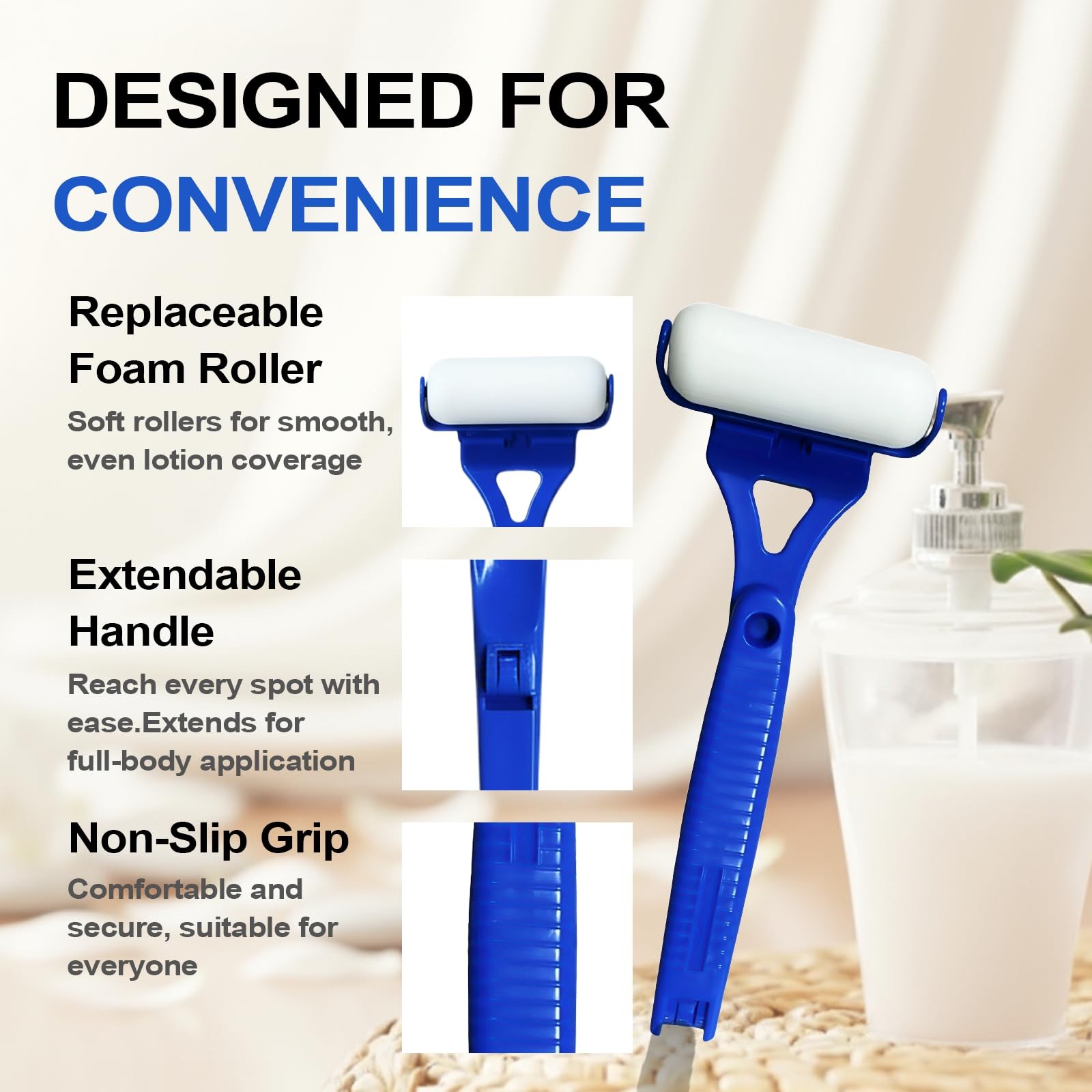 Lotion Applicator for Back & Body, Sunscreen One size fits all, Blue
