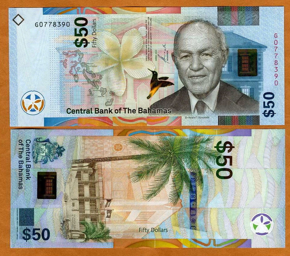 Bahamas, 50 dollars, 2019, W81, UNC Redesigned, Hybrid Polymer