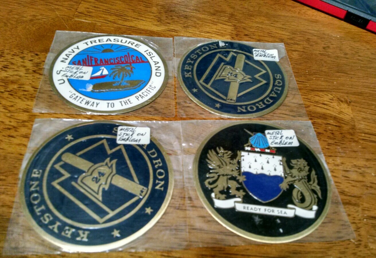 Military Metal Emblems NAVY 4 pcs 3" Stick On
