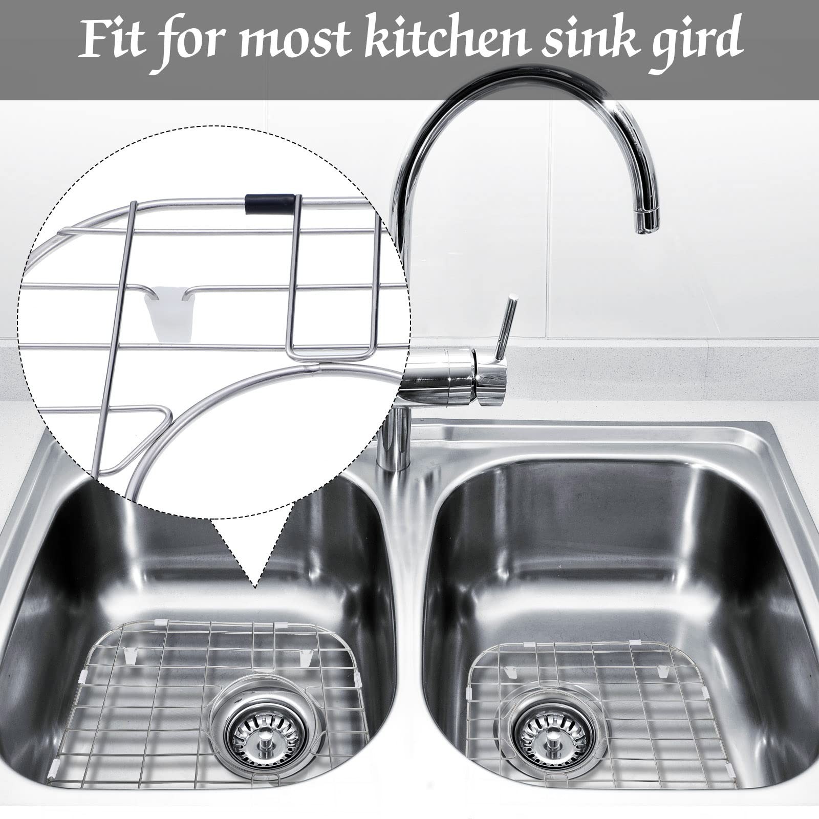 Romooa 40 Pieces Hard Rubber Feet for Sink Grid Sink Protecter Rubber Grid Ki...