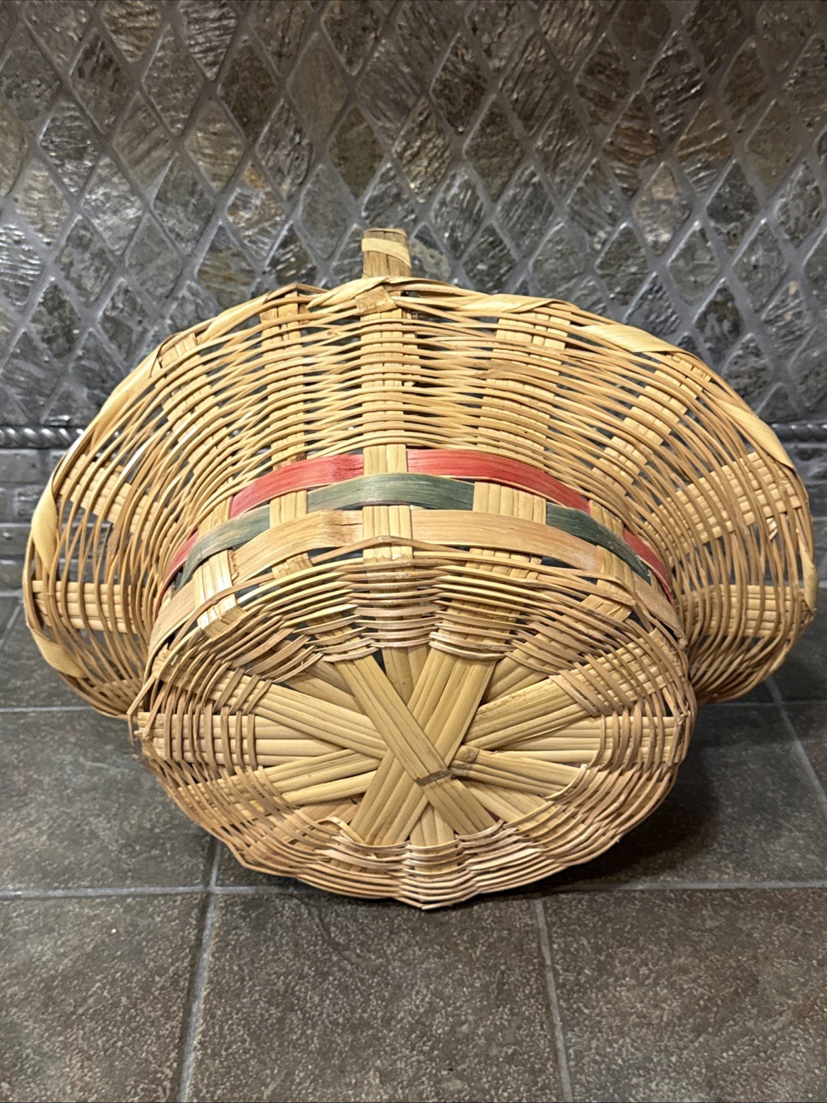 Vintage Large Easter Basket 13” Tall 14” x 10.5”