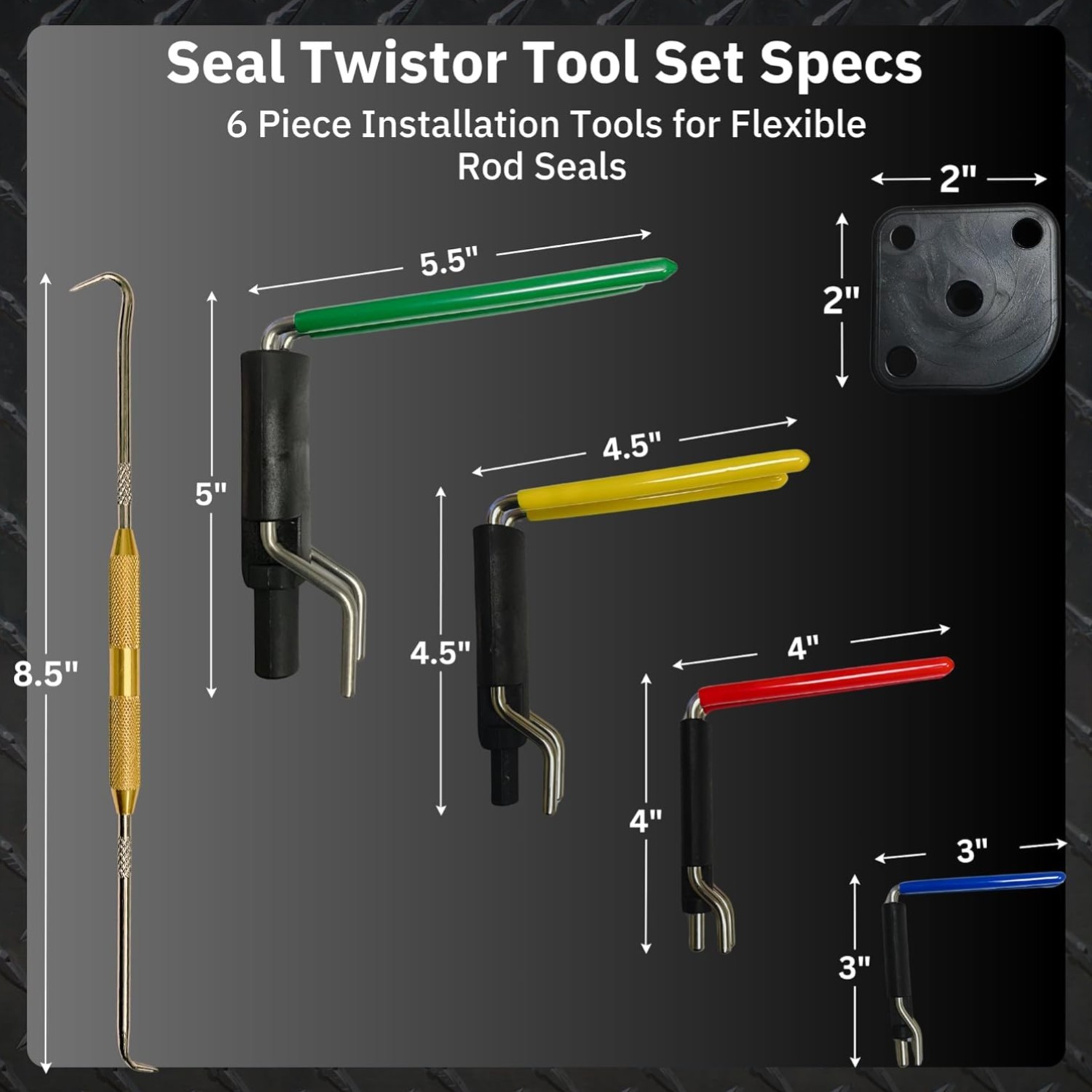 Hydraulic Seal Installation Tool Set – 6 Piece Seal Twistor Tool Including Tw...