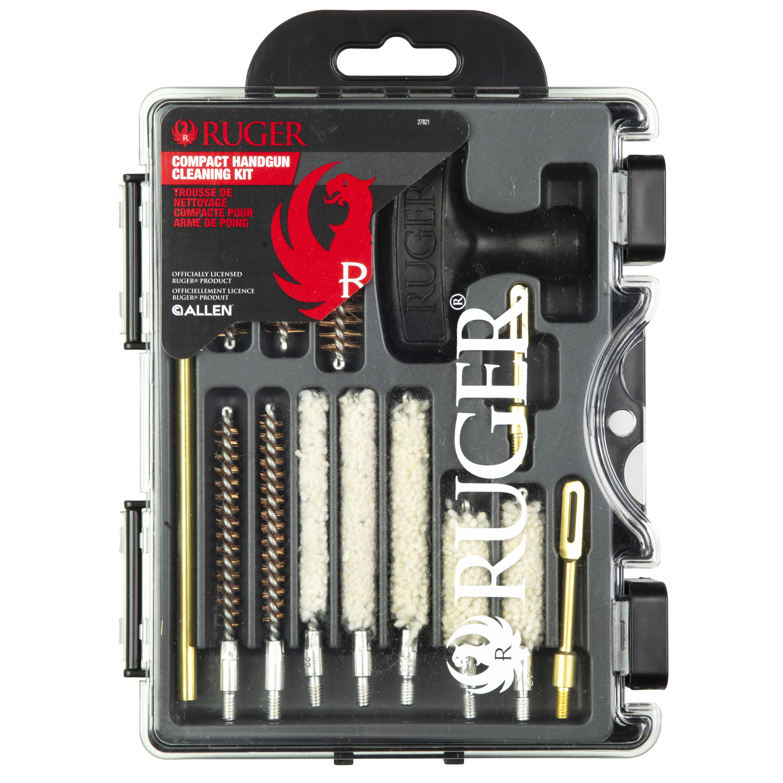 Allen Ruger Compact Handgun Cleaning Kit 38 Special to 45 ACP with Molded Case