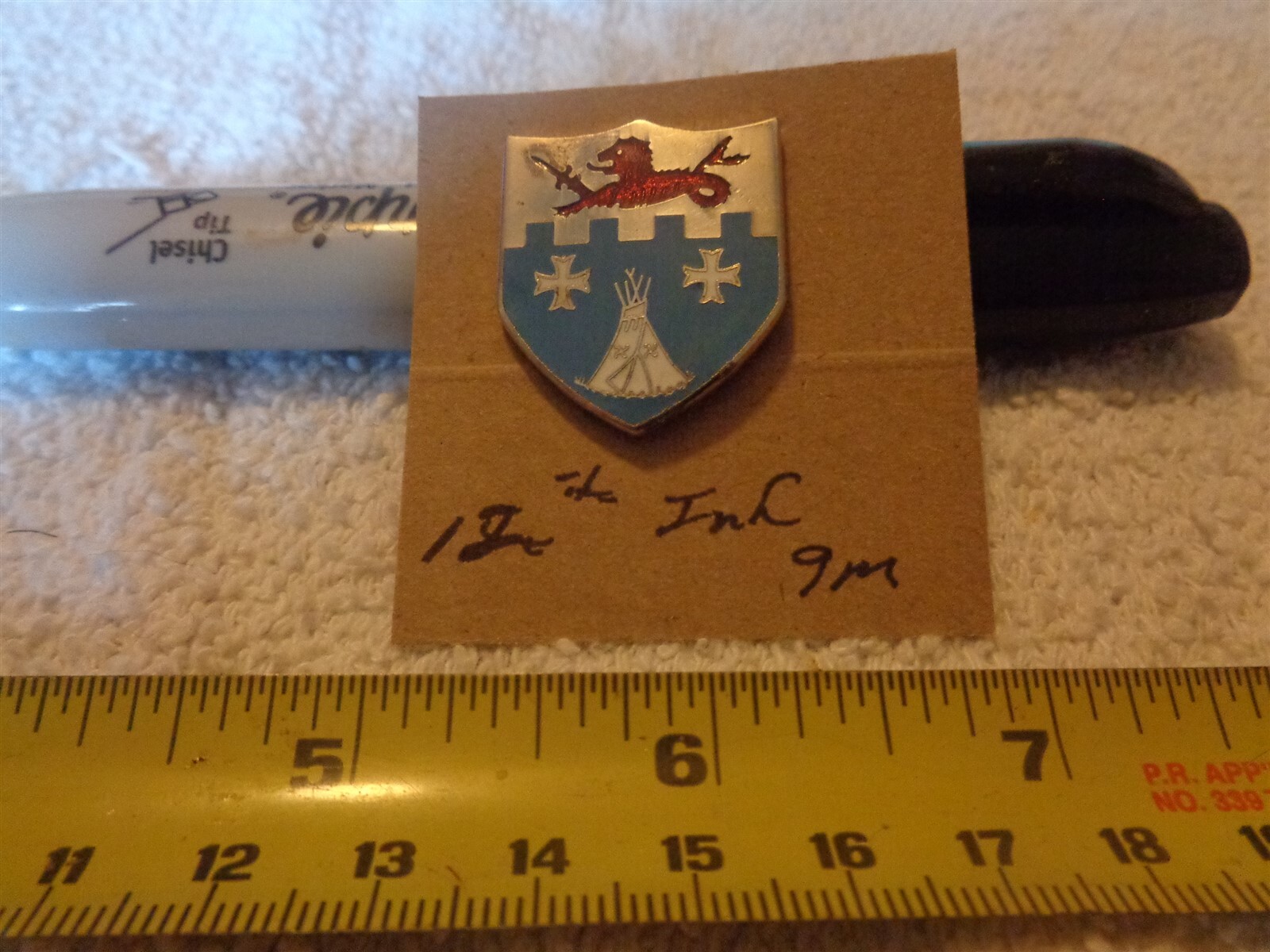 12th Infantry 9M Unit Crest, DI, DUI (DRAW#Z4)