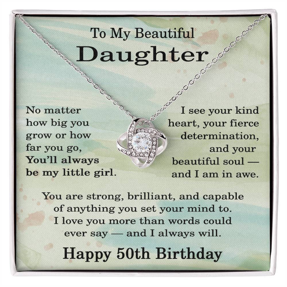 50th Birthday Gifts for Daughter - 50 Year Old Jewelry - To My Daughter Necklace