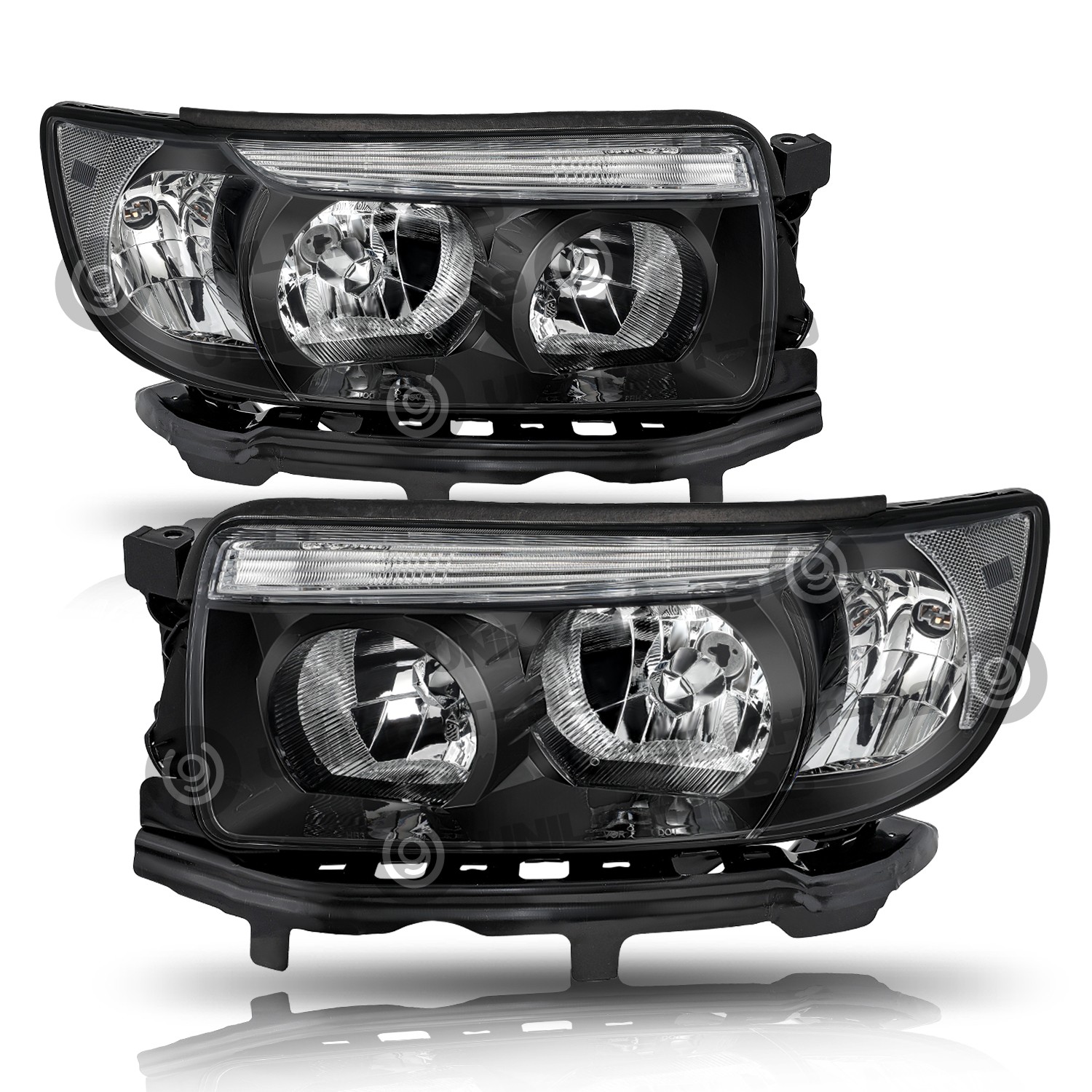 For 2006-2008 Subaru Forester 2Pcs Black Headlights Assembly Lamps Left+Right