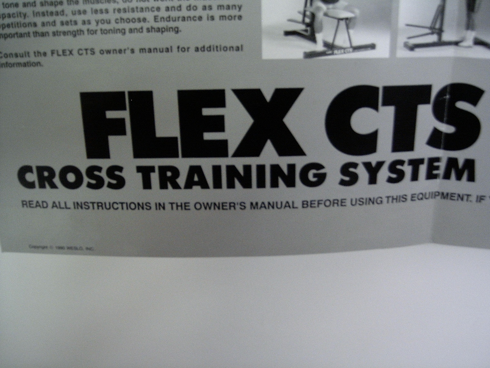 WESLO FLEX CTS CROSS TRAINING SYSTEM WORKOUT POSTER