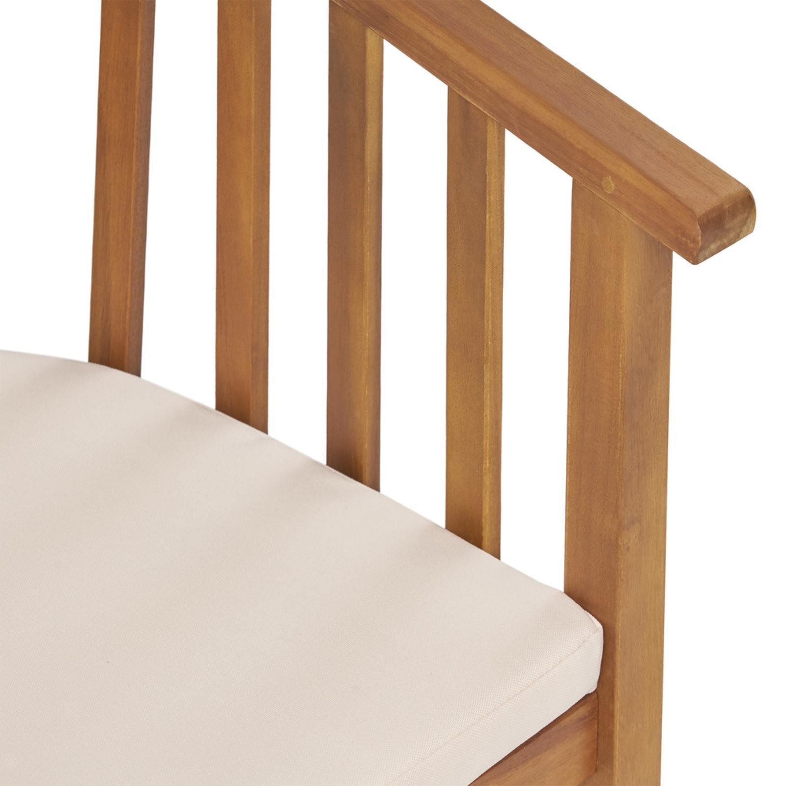 Outdoor Dining Chair, Acacia Wood Frame with Water-Resistant Cushions and Open