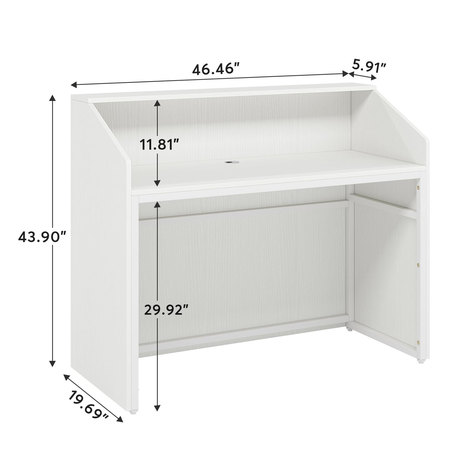 Tribesigns Reception Desk with Counter, Modern Front Large, White