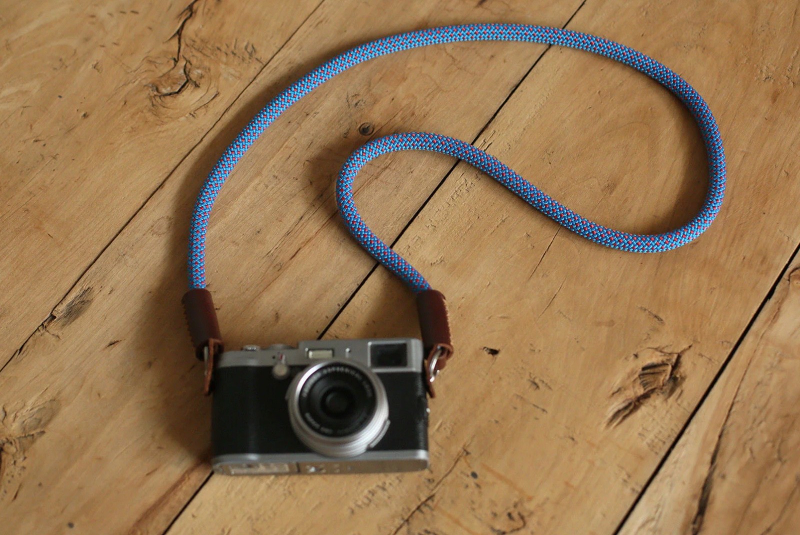 Blue & Red Handmade Rope Camera Strap