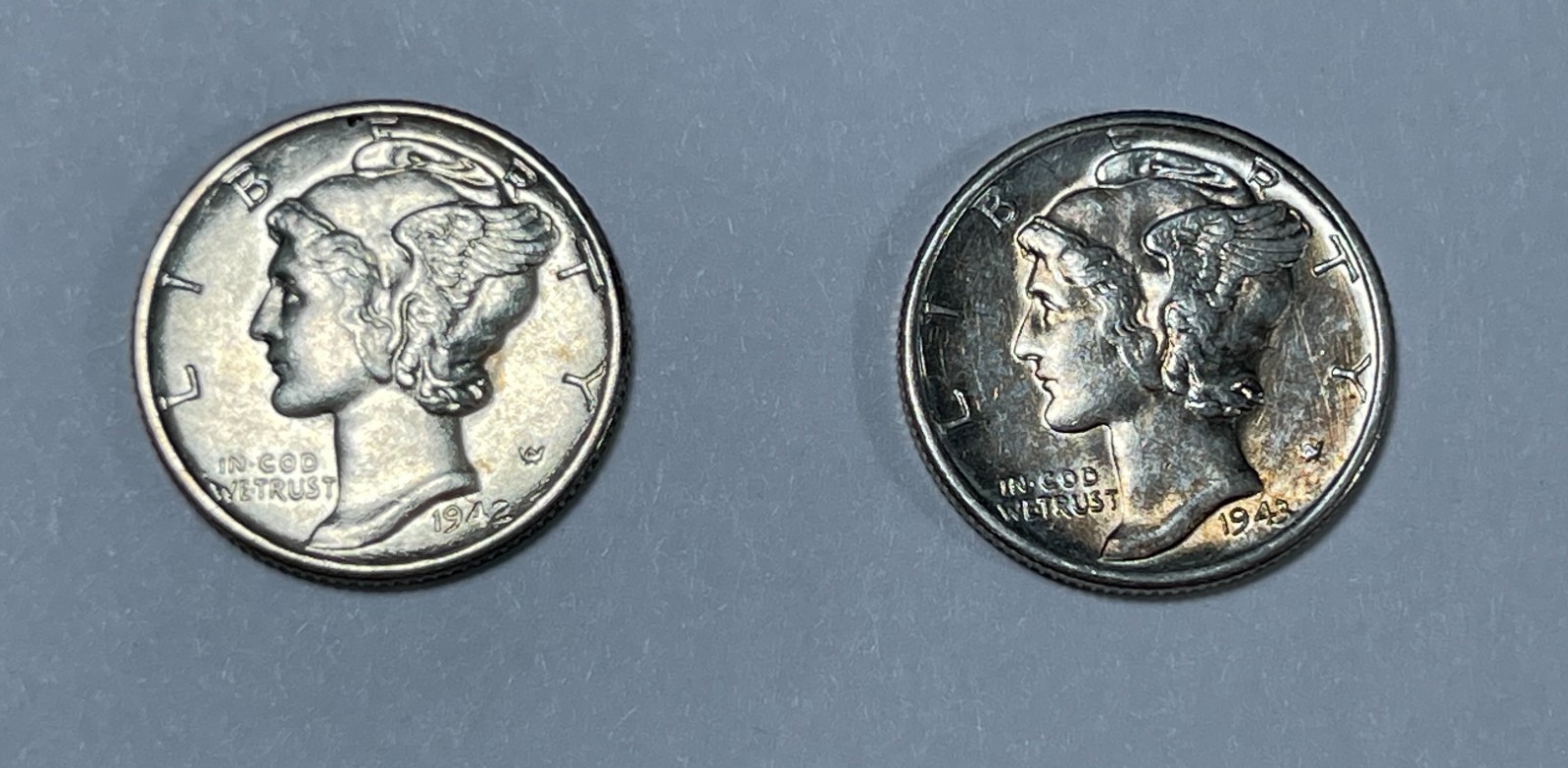 1942-S & 1943-S Mercury 10C (#22199) Lustrous AU+