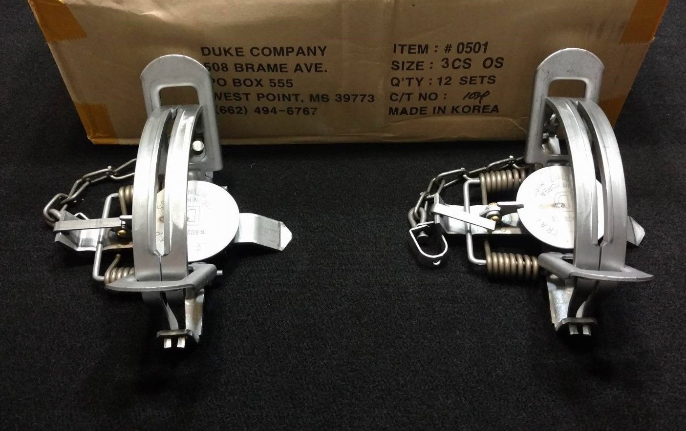 2 DUKE # 3 OFFSET COIL SPRING TRAP TRAPPING COYOTE BOBCAT TRAP