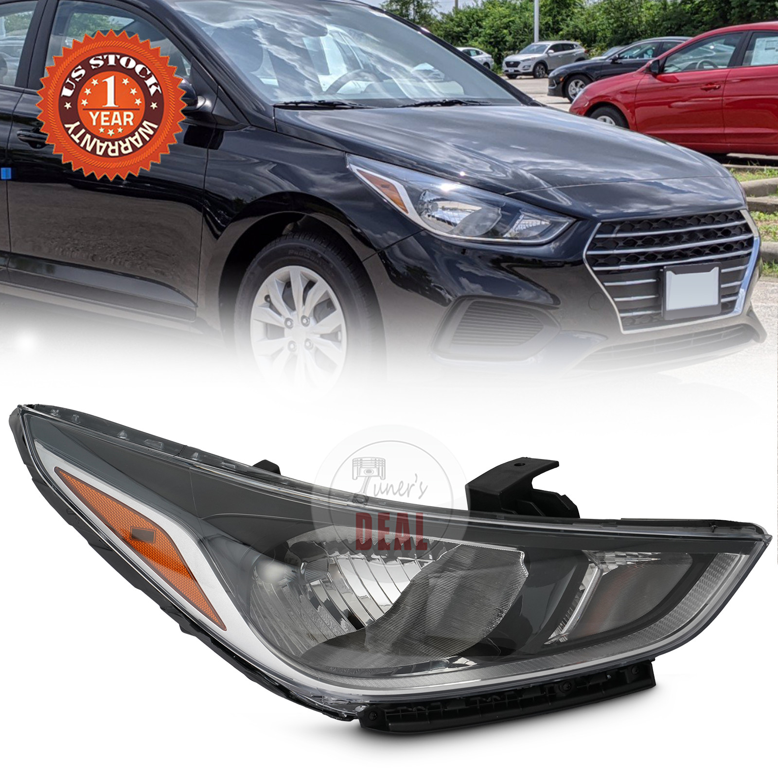 For 2018 2022 Hyundai Accent SE SEL Halogen Headlight Assembly Passenger Right