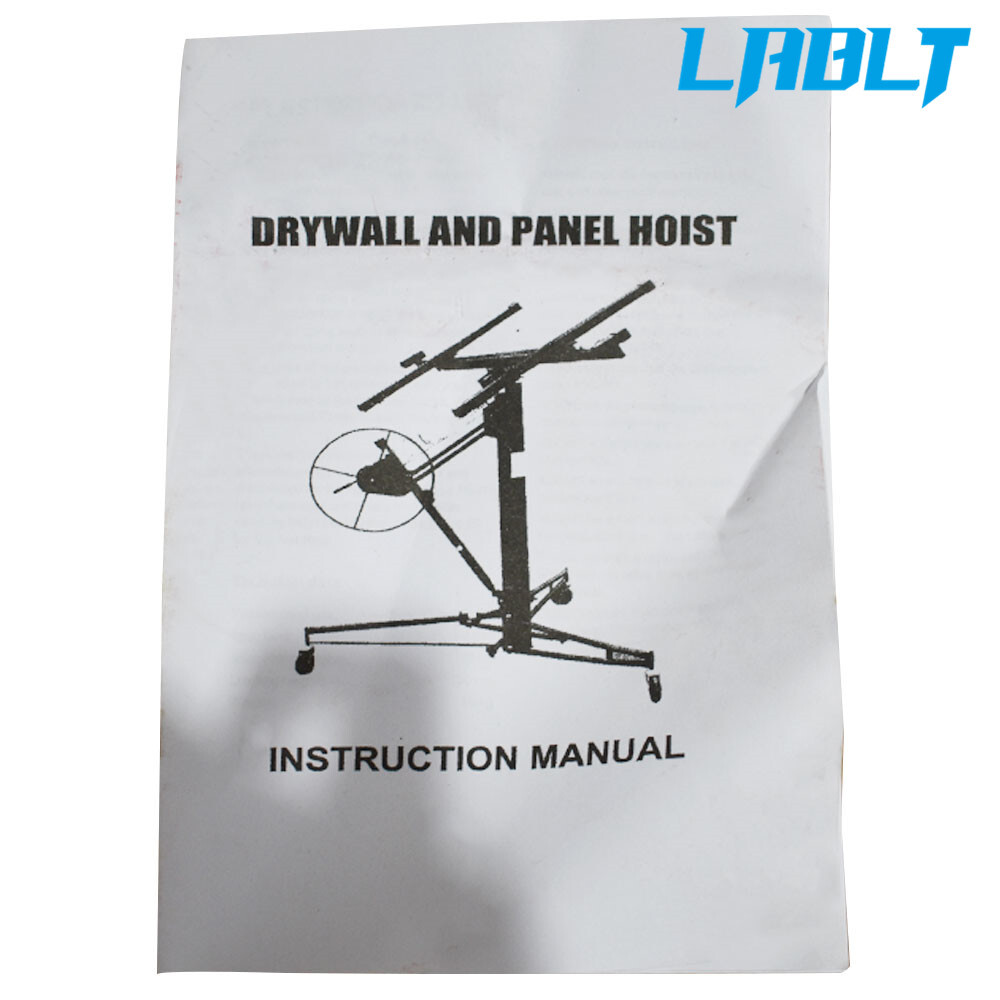 LABLT Drywall Rolling Lifter Panel Hoist Jack Lifter 16 Ft w/ Lockable Wheels