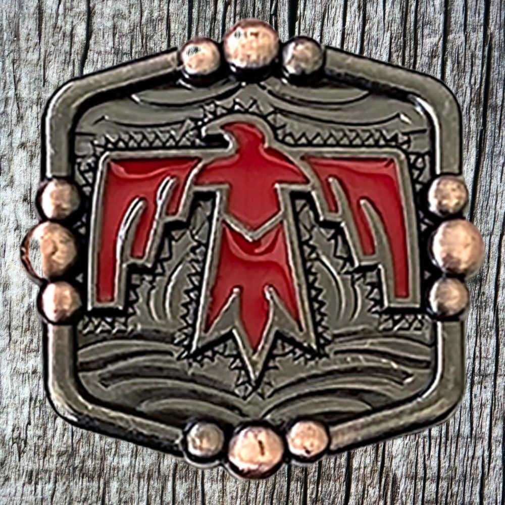 Southwest Red Thunderbird Concho 1-3/8 Inch CON304-B-RED