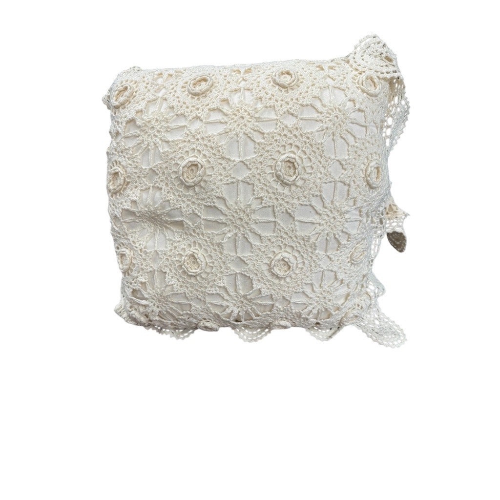 Set Of 2 vintage crochet pillows ,Victorian, PLZ READ, Needs Repair,Final Sale