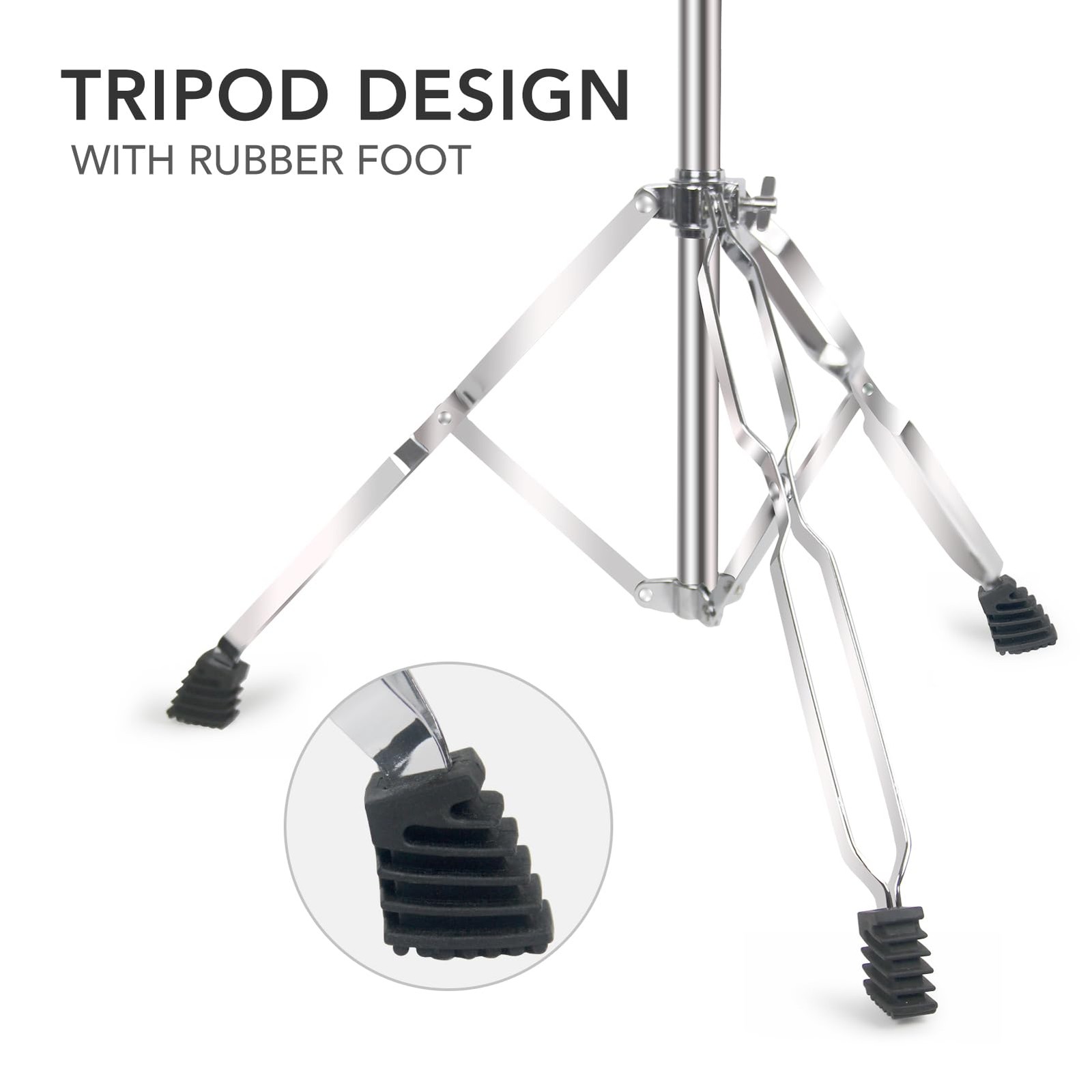 Boom Cymbal Stand, Adjustable Stand for Drum Hardware Silver