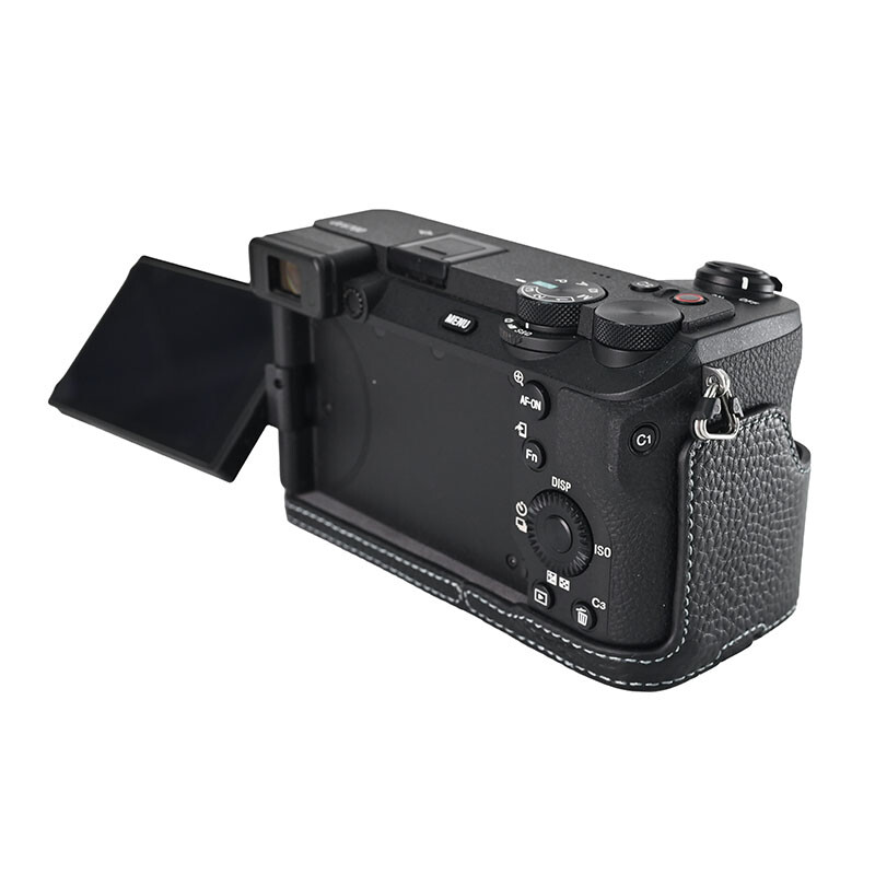 Genuine Real Leather Half Case for Sony A6700 Camera Protector Grip