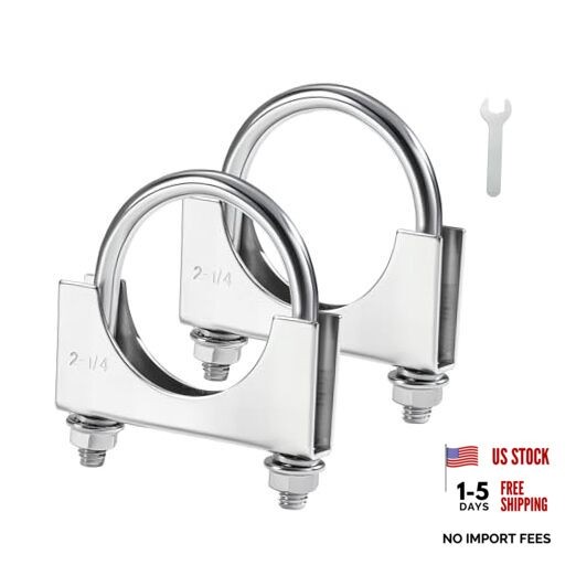 Heavy Duty U Bolt Exhaust Clamp 1/4 Inch Stainless Steel U Muffler 2.25" 2