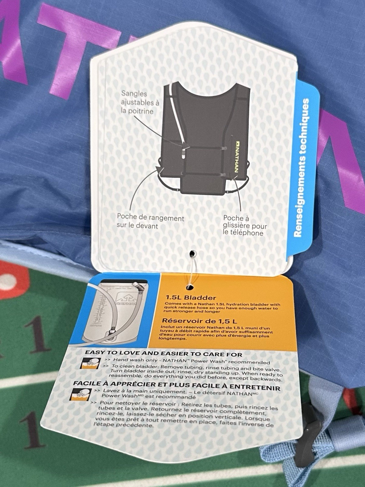 Nathan QuickStart 4L Lightweight Running Hydration Pack 1.5L Blue One Size