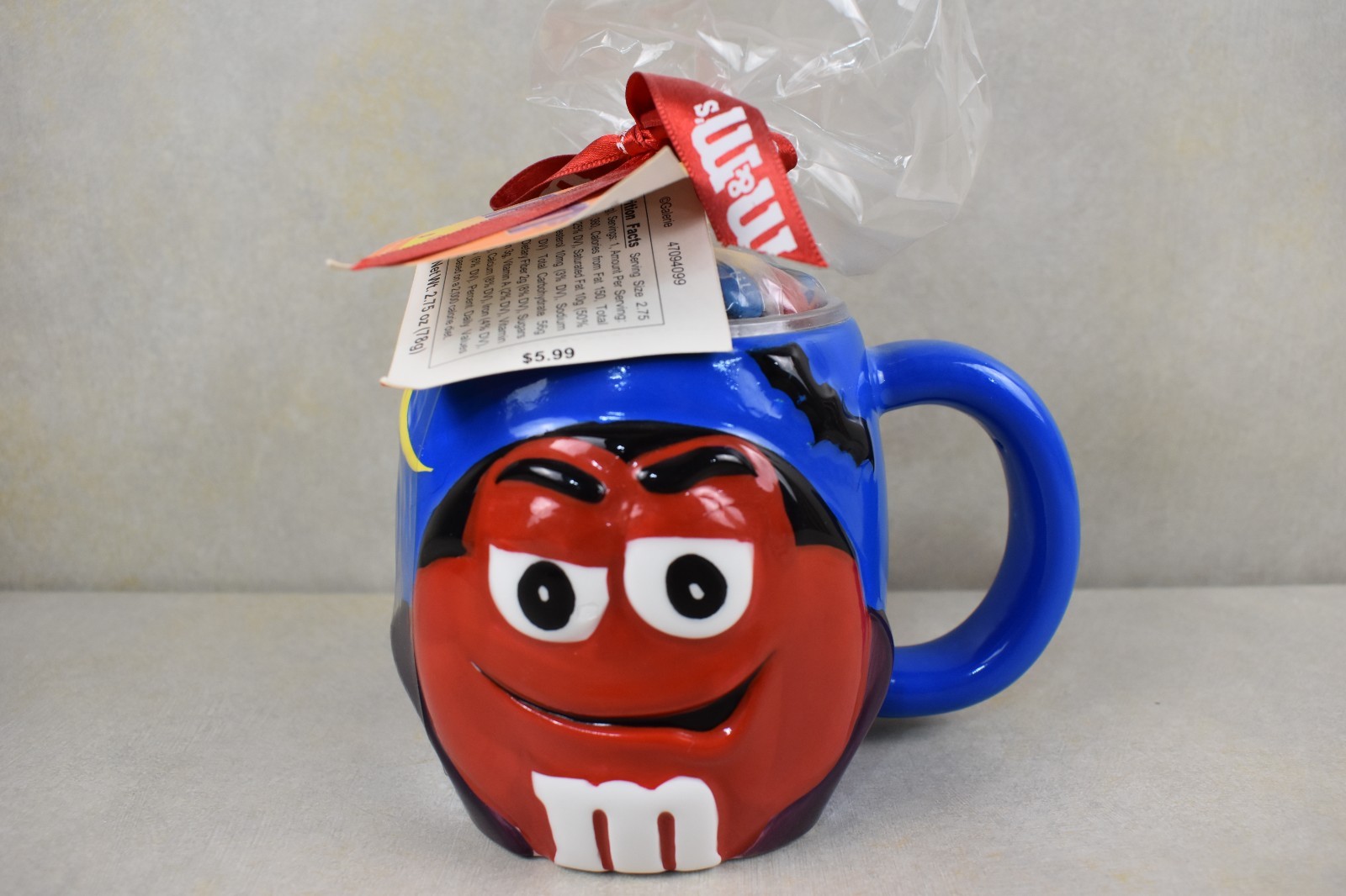 M&M 3D RED VAMPIRE Galerie Ceramic Mug/Cup w/candy. 2002