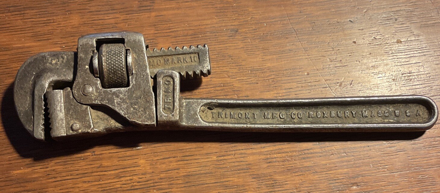 Vintage Trimo Alloy 10"  Mark 10  Pipe Wrench Trimont Mfg Roxboro MA USA