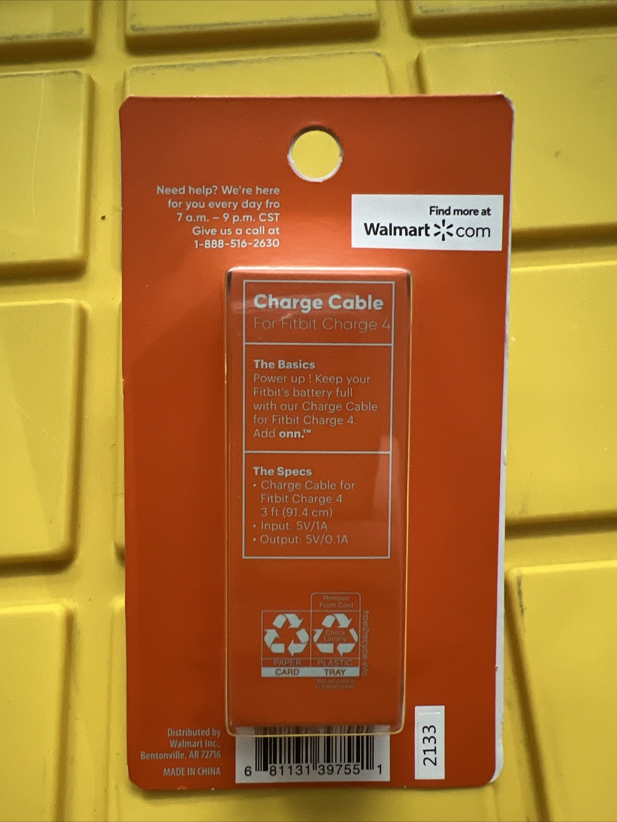 Add Onn Charge Cable Fitbit Charge 4 ( 3' ) cable