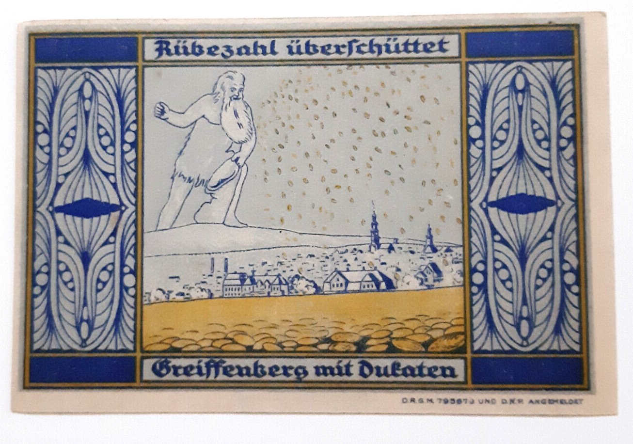 GREIFFENBERG (GRYFÓW ŚLĄSKI) NOTGELD 5 MARK 1920 GERMANY BANKNOTE (27764)