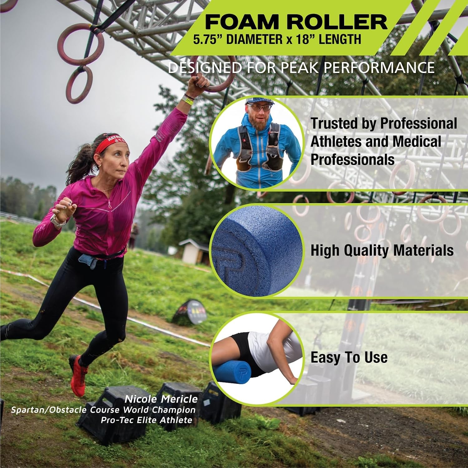 Foam Roller Deep Tissue Massage Roller for Recovery Therapy Flexibility