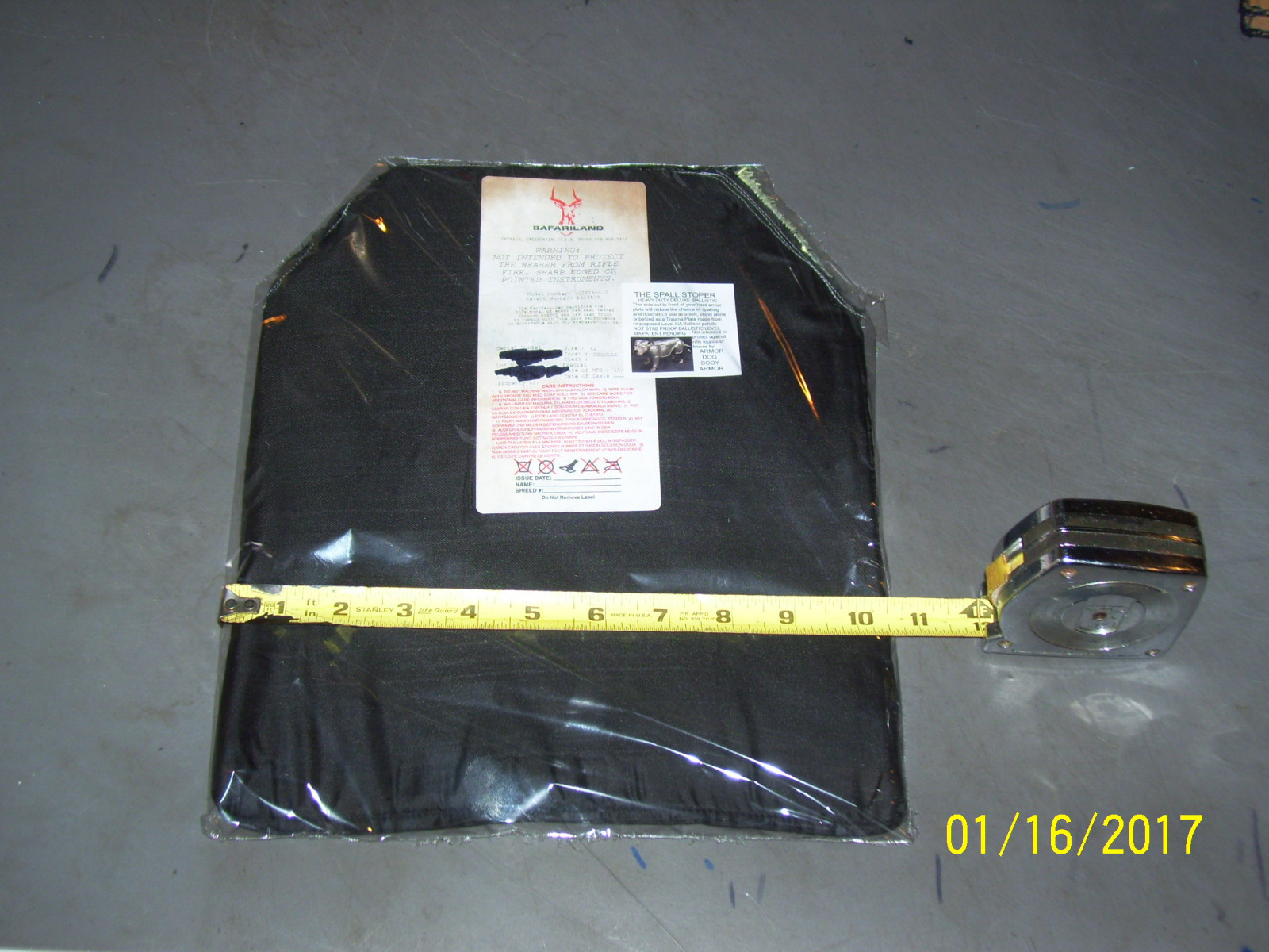 BULLETPROOF Shototers Cut Spall 1Trauma Plate Level IIIA 10"X12" Body Armor  1