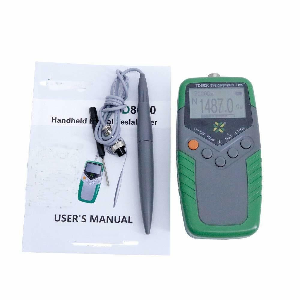 Tesla Meter Gauss Meter with Transverse Hall Probe Display Class 1 Accuracy