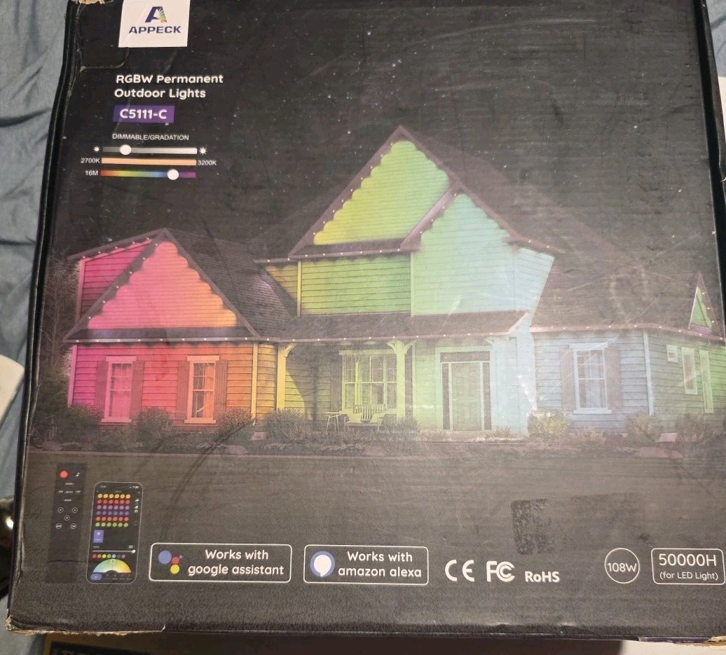 Appeck RGBW Permanent Outdoor Lights 300ft , C5111-C, Open Box