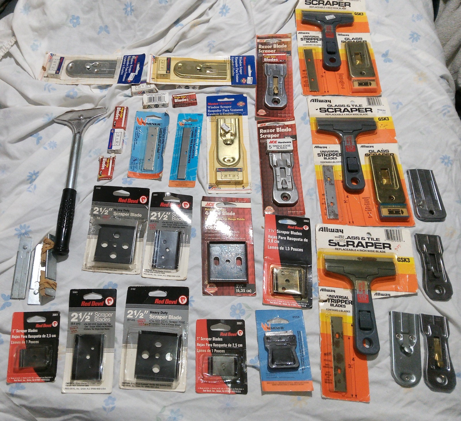 Large LOT Paint Scrapers - Razor Blade Scapers - Replacement  Allway Red Devil