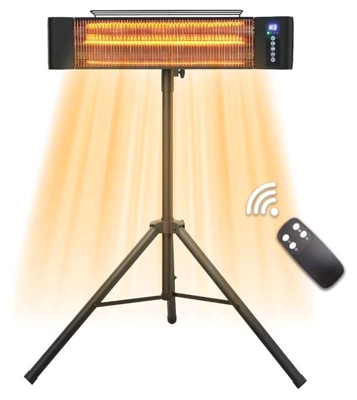 Infrared Outdoor Heater 1500W Wall Mounted & Standing Heater with Tripod IP65...