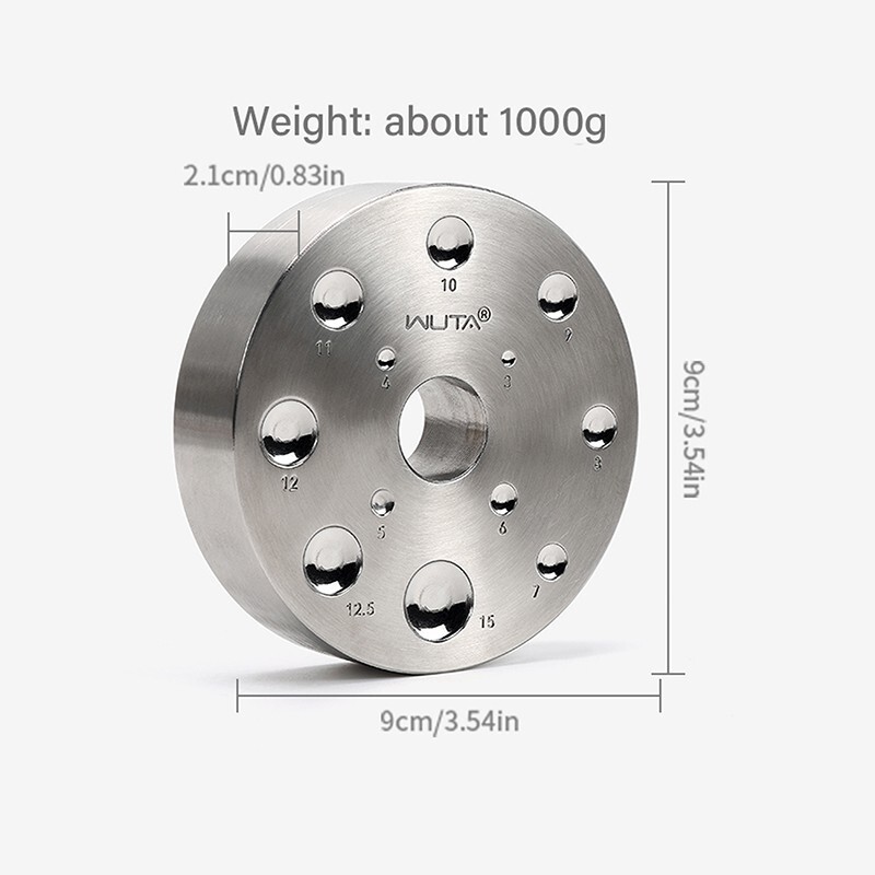 Flat Dapping Doming Block 12 Cavity Steel Dapping Doming Block DIY Leather Tool