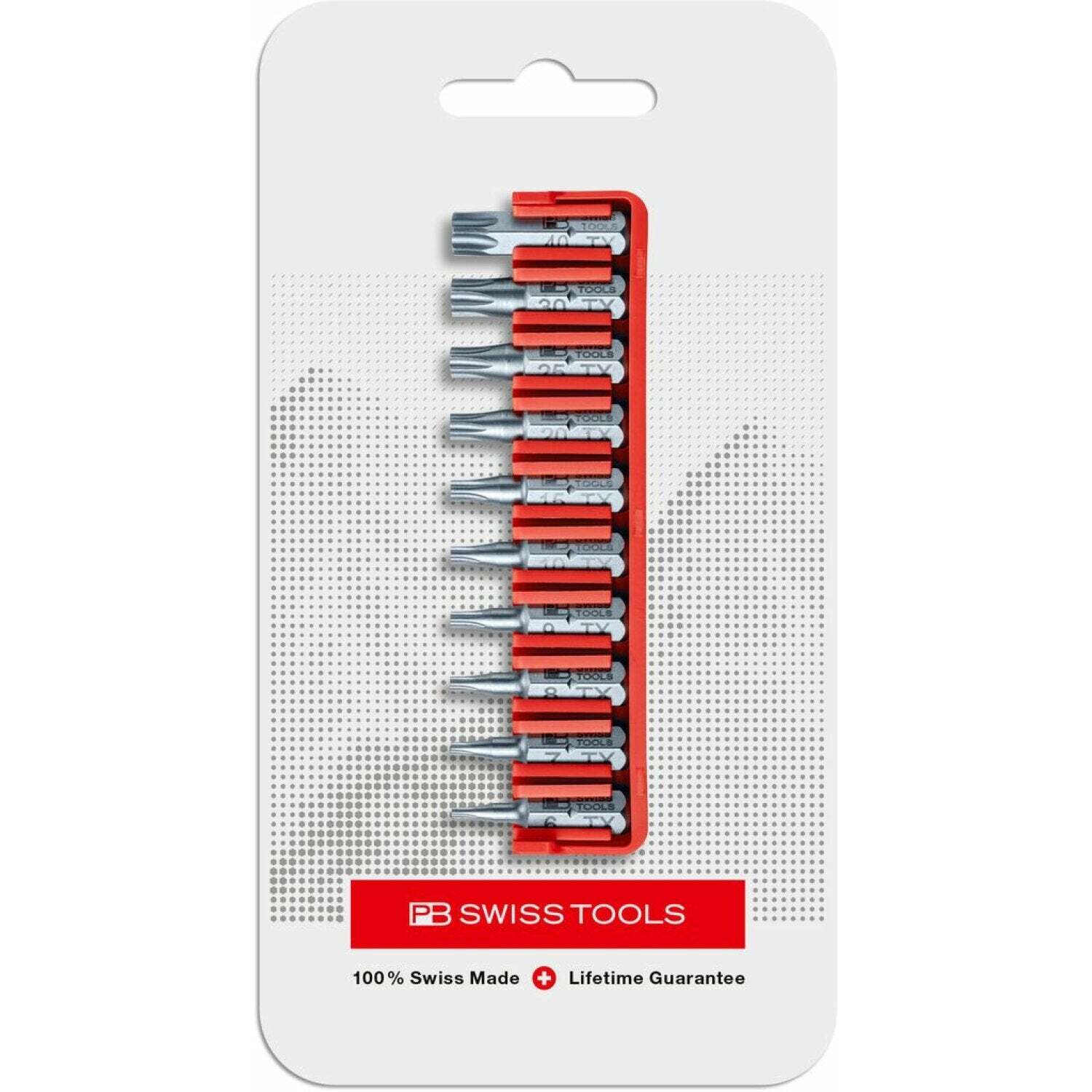 PB Swiss Tools PB C6.703 CN PrecisionBit C6 (1/4”), Torx, BitBlock 10 Pcs
