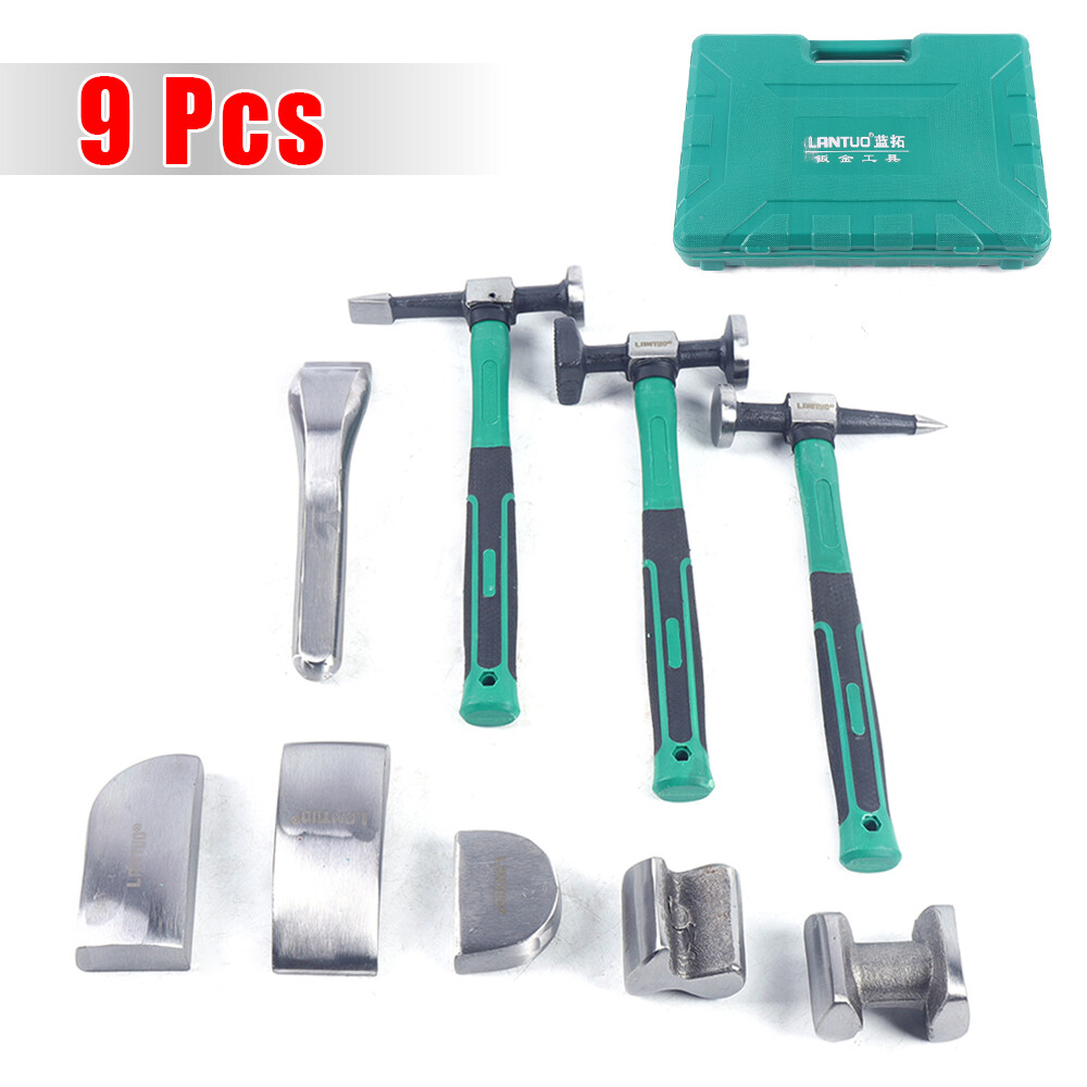 9PCS Auto Body Panel set Fender Hammer Dolly Set Sheet Metal Repair Tool Kit US